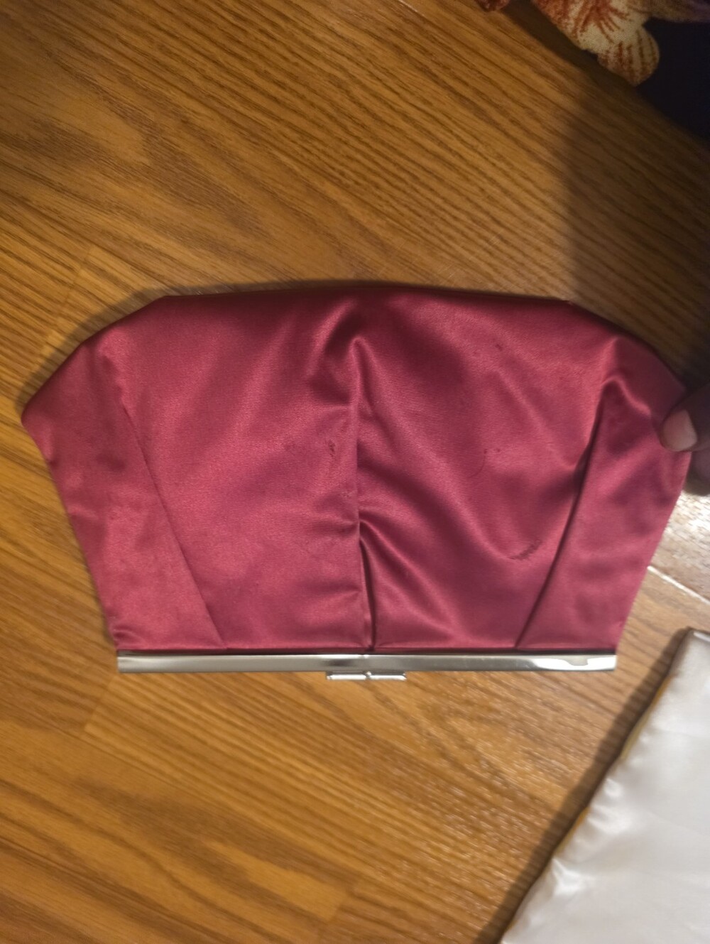 Banana Republic Strapless Satin Clutch-Style Dress Top in Wine